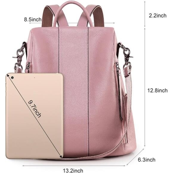 Leather Backpack Purses for Women Antitheft Soft Rucksack Ladies Shoulder - Picture 4 of 7